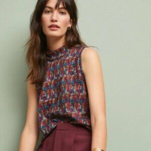 ANTHROPOLOGIE BY AKEMI & KIN PETRA MOCK NECK CUELLO TOP XS